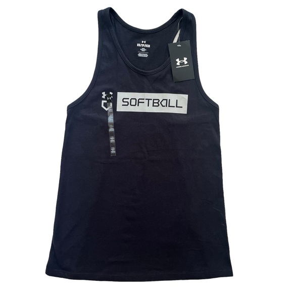 Under Armour Tops - Under Armour Women’s XSmall Black Softball Logo Bar, Athletic Loose Fit Tank Top